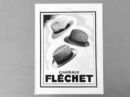 Black And White Magazine Ads Flechet Hats French Advertisement Vintage Magazine Ad Two Etsy In 2020 Vintage Advertisements Vintage Magazine Advertising Poster