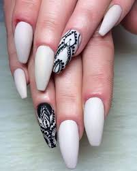 Priscilla Nails By Kashmere On Instagram Freestyle Hand Drawn Nail Art White Lace Nails Coffin Nails Designs Coffin Nails Long