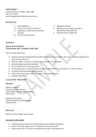 A cv or curriculum vitae is defined as a document that lists things such as your educational background, working experience and. Cleaning Resume Sample