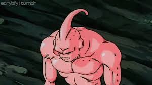 Super buu (超ブウ, chō bū), also called majin buu (evil) (魔ま人じんブウ（悪あく）, majin bū (aku)), is the result of evil buu eating good buu in a chocolate form. Funny Gifs Majin Buu Gif Vsgif Com