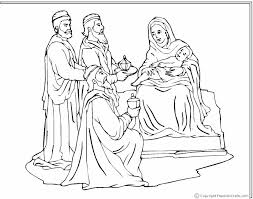 The story of the wise men visiting the baby jesus is an integral part of the christmas story. The Wise Men Visit Jesus Coloring Pages