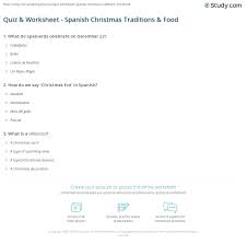 Bethlehem is house of bread (answer c ). Quiz Worksheet Spanish Christmas Traditions Food Study Com