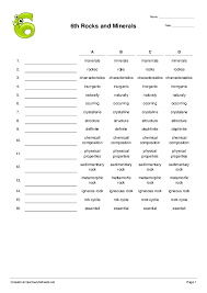 This module, the second in a series on minerals, describes the physical properties that are commonly used to identify minerals. Rocks And Minerals Spelling Test Worksheet Quickworksheets