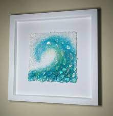 Reserved Above 9 Liquid Crystal Fused Glass Etsy Sea Glass Art Ocean Waves Art Glass Art