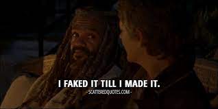 The pessimist looks down and hits his head. The Walking Dead Watch All Of King Ezekiel S Best Kingly Quotes Fanfest