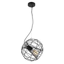 Glass lamp blue chandelier lighting kitchen pendant light modern ceiling lights. Sentinel 1 Light Pendant Light In Matt Black Round Cage Lighting Empire