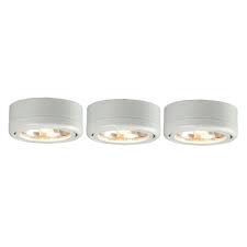 Hampton Bay 3 Light White Round Under Cabinet Halogen Puck Lights Ec5930wh The Home Depot Under Cabinet Lighting Puck Lights Cabinet Lighting