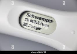 Pregnancy Test Diagnosing Pregnancy With A Boy Stock Photo Alamy
