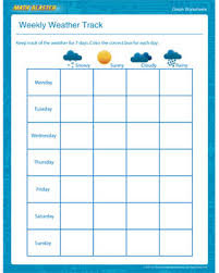 Weekly Weather Track Fun Graph Worksheets For Kids