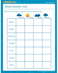 weekly weather track fun graph worksheets for kids