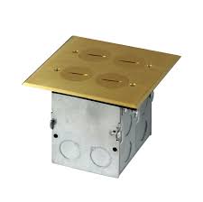 Each floor receptacle unit whether it be round or rectangular comes with a choice of flush mount setups or carpet flange finishing depending on your finished floor requirements. Enerlites 975510 C D Floor Box Coin Open Assembly 2 Gang 20a Tamper Rj45 Ready Ports Weather