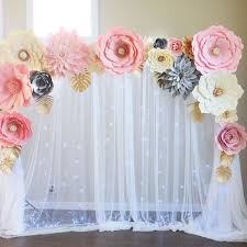 Simple But Gorgeous We Use Couple Different Backdrop Stands This One Is Compact Easy To Transport Paper Flower Backdrop Birthday Decorations Paper Flowers