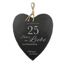 Whatsapp bilder mit glückwünschen zur silberhochzeit und sprüche für karten zum 25. Schieferherz Zur Silberhochzeit Personalisiert