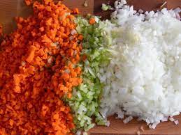 A standard mirepoix is 2 parts onion, 1 part carrot, and 1 part celery. Z8w75srvbvffgm