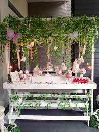Enchanted Garden Fairy Party Birthday Party Very Cute Gardeny Table Set Up Fairy Garden Party Fairy Theme Party Garden Birthday