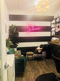 Stun Studio Salon Alamo Ca Salon Suites Studio Salon Black And White Striped Wall Neon Sign Pink Neon S Salon Suites Decor Home Hair Salons Home Beauty Salon