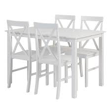 When looking for that perfect. Walker Edison 5 Piece Solid Wood Farmhouse Dining Set White White Lww485pcxbwh Rona