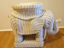 Wicker Elephant 3 Wicker Elephant White Wicker Wicker