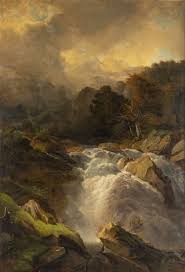 Ecole Genevoise Probablement Attr A Francois Diday Attr 1802 1877 Paysage De Montagne Avec Chutes D Eau Huile Sur Paysage Montagne Paysage Chute D Eau