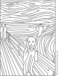 Click the picture to print the worksheet. Edvard Munch The Scream Coloring Page Enchantedlearning Com