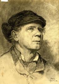 Museum Kunstreproduktionen Porträt eines Mannes Tragen einer Kappe von Theodore  Clement Steele (1847-1926, United States)