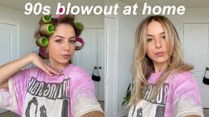 To cause to move by means of a current of air: How To 90 S Blowout W Rollers At Home Youtube