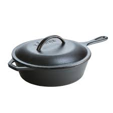 Cook gourmet meals on cast iron skillet. Lodge 10 25 In Cast Iron Deep Skillet In Black With Lid L8cf3 The Home Depot