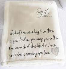 Personalized Memorial Throw Blanket Mom Memorial Memorial Etsy In 2021 Hug Quotes Sympathy Gifts Personalized Throw Blanket