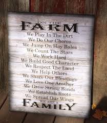 On The Farm Farm Rules Wood Sign Canvas Wall Art Farmhouse Decor Christmas Farmhouse Decor Wood Signs Farm Signs