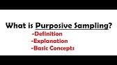 It is mainly used in quantitative research. Purposive Sampling Youtube
