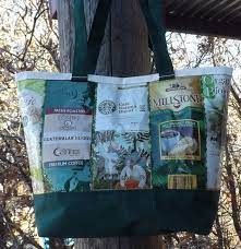 Green Coffee Bags Awning Fabric Bag Purse Tote Recycled Etsy Fabric Bag Purses And Bags Perfect Tote Bag
