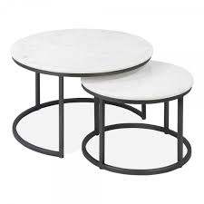 Table baroque style coffee table gold with marble top #tu11. Gunmetal Madison Nest Of 2 Tables Nesting Side Tables