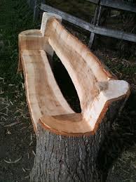 Log Bench Baumstamm Holzblockmobel Gartenbank