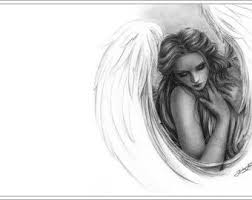 Corazon Roto Impresion Del Arte Del Angel Brillante Fantasia Angel Drawing Angel Art Angel Artwork
