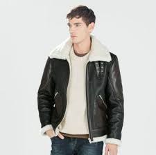Zara Man Bnwt Brown Faux Shearling Lined Faux Leather Aviator Jacket 0706 342 Men Sleatherjacket Men S Leather Aviator Jackets Men S Leather Jacket Zara Man