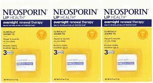 A unique formula of emollients, nutrients and vitamins which helped in healing dry chapped lips. 3 Pack Neosporin Lip Health Overnight Renewal Therapy 0 27 Oz Each Ebay