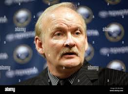 Buffalo Sabres coach Lindy Ruff speaks during a news conference before an  NHL hockey game against the Ottawa Senators in Buffalo, N.Y., Sunday, March  13, 2011. Former Sabres forward Richard Martin has