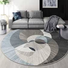 Nordic Geometric Round Shaped Living Room Printed Rug Decoration Parlor Carpet Hotel Carpet Ins Popular No Hair Floor Mat Aliexpress Living Room Carpet Rugs In Living Room Round Carpet Living Room