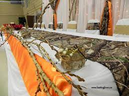 Mossy Oak Camouflage And Orange Fairy Light Backdrop Camoflauge Mossyoak Camouflage Wedding Orange Wedding Decorations Camo Wedding Decorations