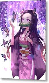 She is one of the main protagonists of demon slayer: Kamado Nezuko Kimetsu No Yaiba Metal Print By Chapardeur
