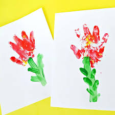 To start out, i just cut a giraffe silhouette out of a sheet of paper. Hand Print Flower Paintings For Toddlers My Bored Toddler