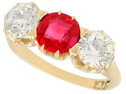 Ruby is known as the gem of passion and desire and is the birthstone for the month of july. Antique Synthetic Ruby Ring Trilogy Rings Ac Silver