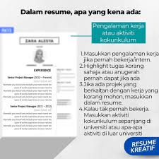 Resume biasanya mendaftarkan pengalaman kerja disertai dengan penjelasan. Step By Step Cara Buat Resume Khas Resume Kreatif Rk Facebook