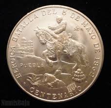 Medalla De Plata Conmemorativa Del Centenario De La Heroica Batalla Del 5 De Mayo De 1862 Coleccionar Monedas Monedas Moneda Mexicana