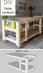 I have an old craftsman #tablesaw (model 113) that was sitting in the middle of my garage workshop on it's own dedicated cart. Mobile Workbench With Table Saw