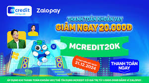 Mcredit x Zalopay: Ưu đãi 20K khi thanh toán khoản vay bằng Zalopay