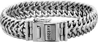 The sterling silver standard has a minimum millesimal fineness of 925. Kuzzoi Armband Herren Panzerarmband Edel Fein 925 Sterling Silber Silber Gortz 93009401