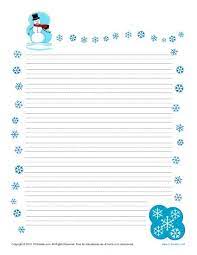 Graphic organizers, planners, certificates, calendars, newsletters, decorated background and border paper. Winter Printable Lined Writing Paper