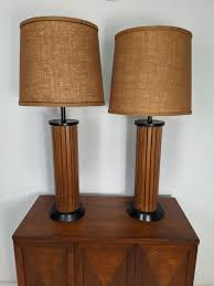 5 out of 5 stars. Pair Mid Century Modern Walnut Table Lamps Epoch