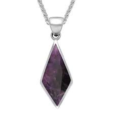 Maybe you would like to learn more about one of these? Sterling Silver Blue John Diamond Shaped Necklace Blue John Gallery